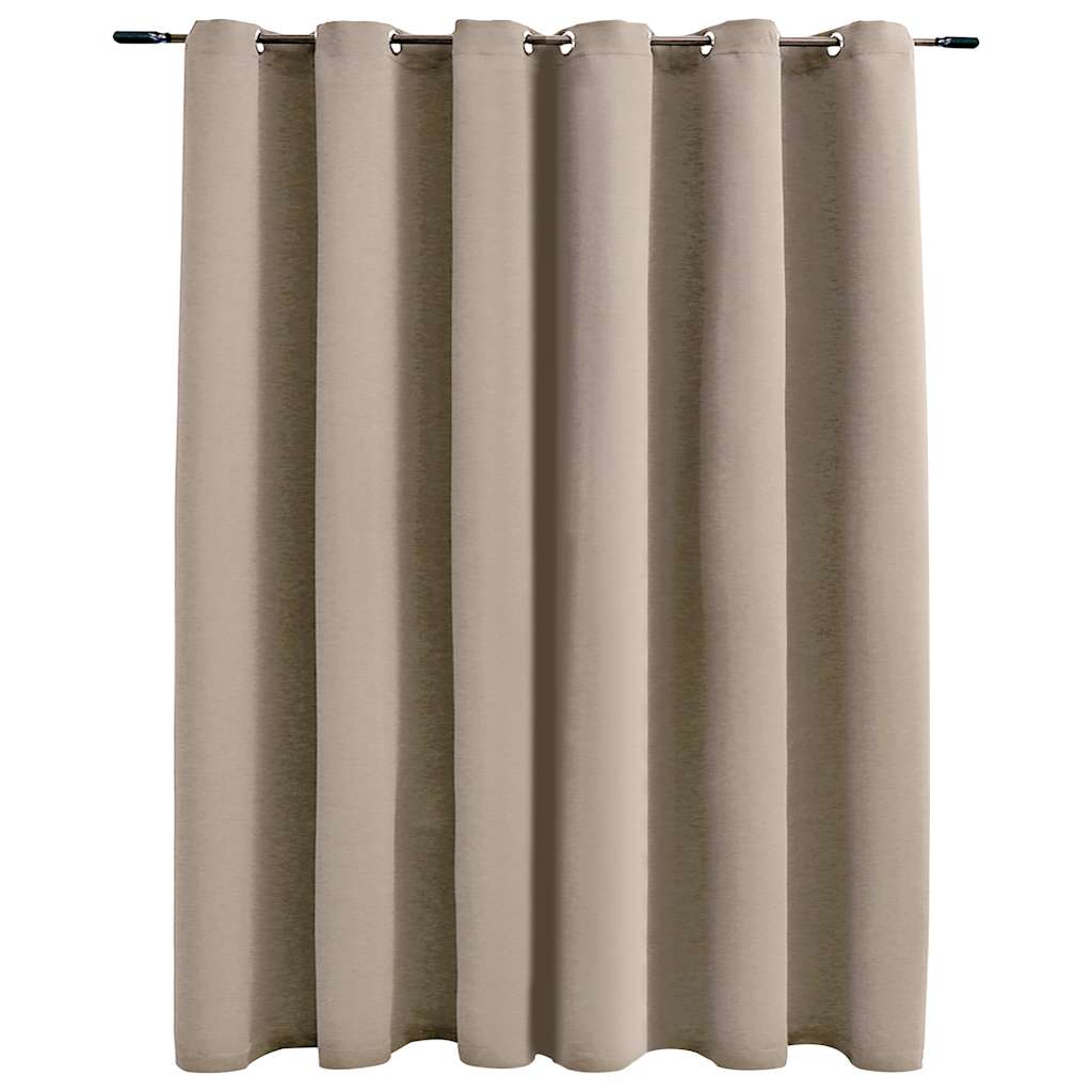 Mörkläggningsgardin med metallringar beige 290x245 cm