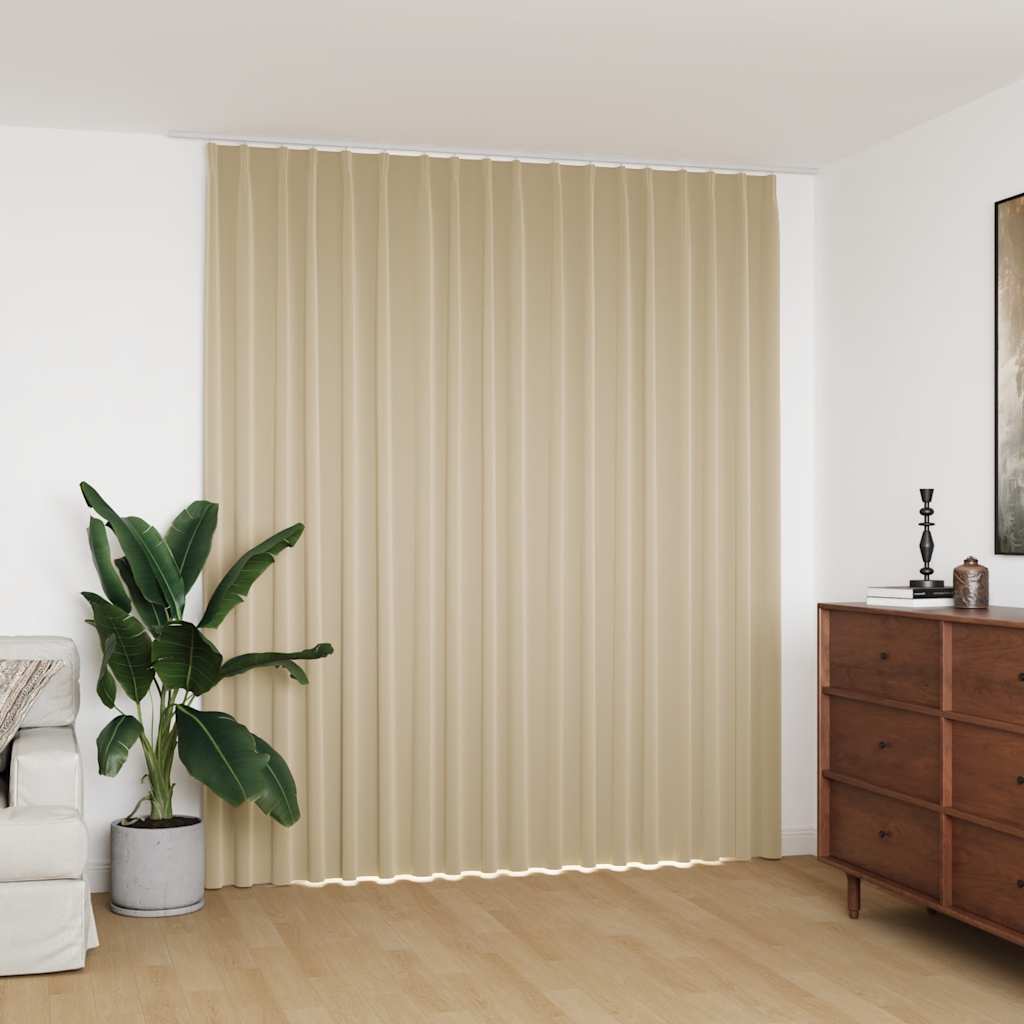 Mörkläggningsgardin med krokar beige 290x245 cm