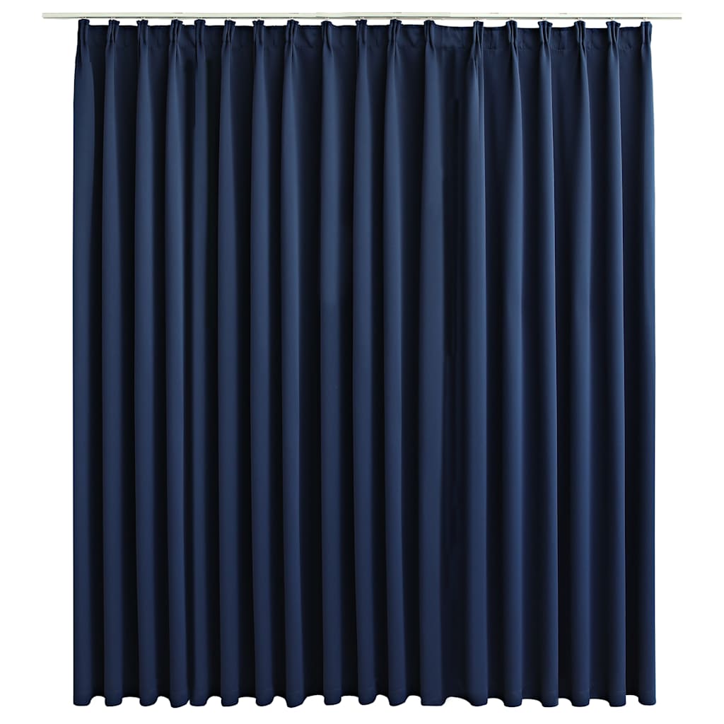 Mörkläggningsgardin med krokar blå 290x245 cm