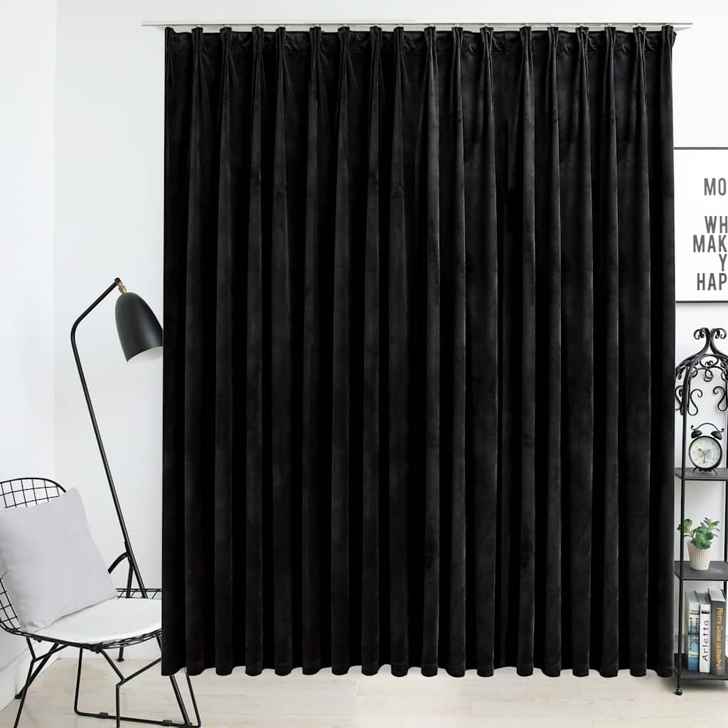 Mörkläggningsgardin med krokar svart 290x245 cm