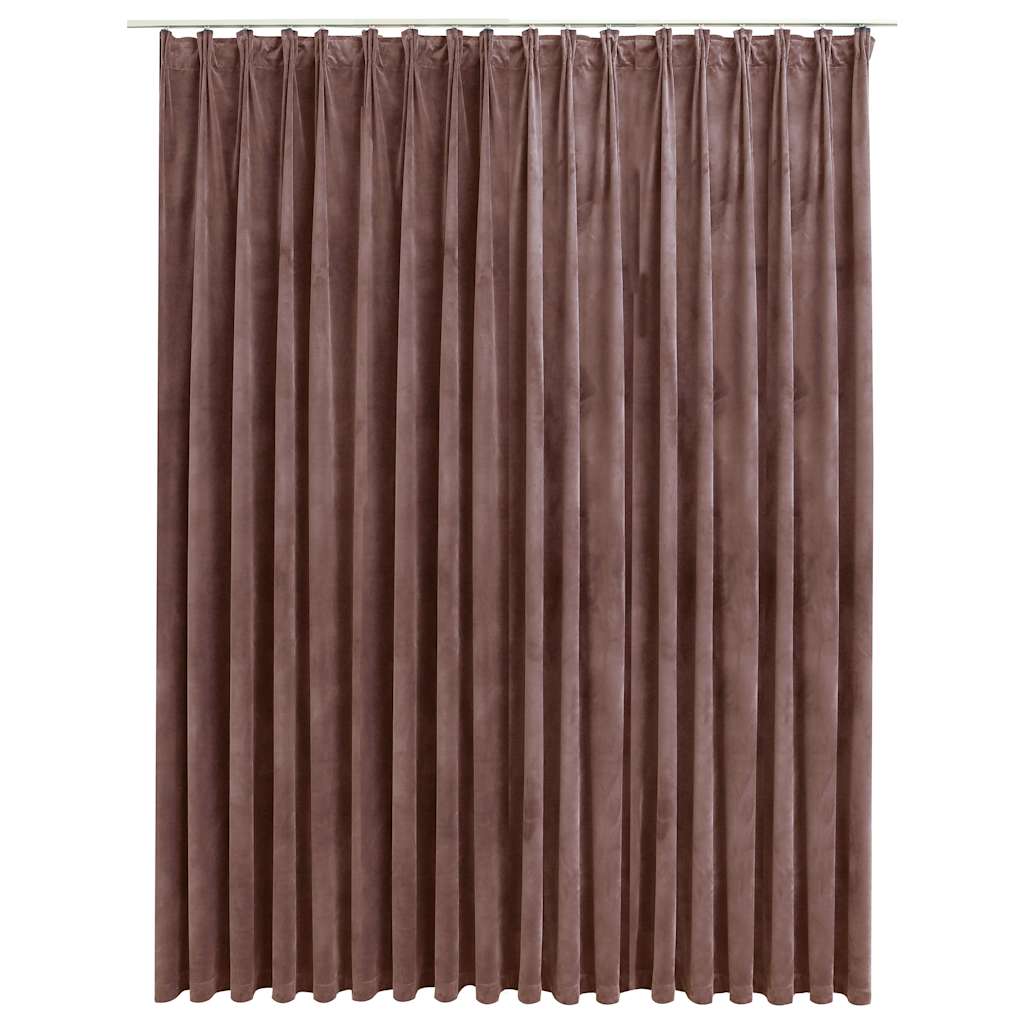 Mörkläggningsgardin med krokar sammet antikrosa 290x245 cm