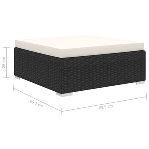 Loungegrupp för trädgården m. dynor 11 delar konstrotting svart