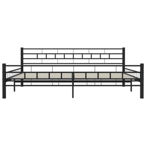 Sängram utan madrass svart stål 200x200 cm