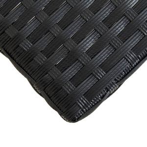 Trädgårdsbänk 120 cm svart konstrotting och massivt akaciaträ