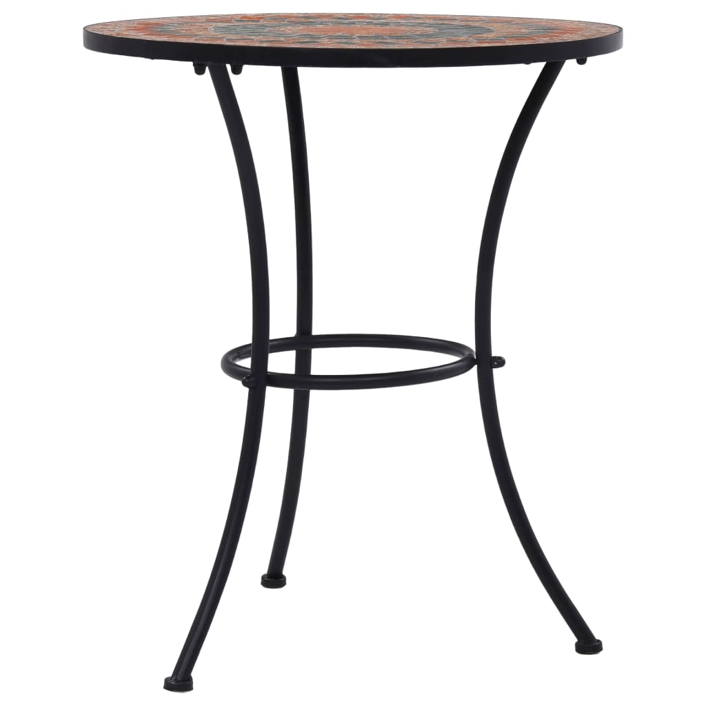 Mosaikbord orange/grå 60cm keramik