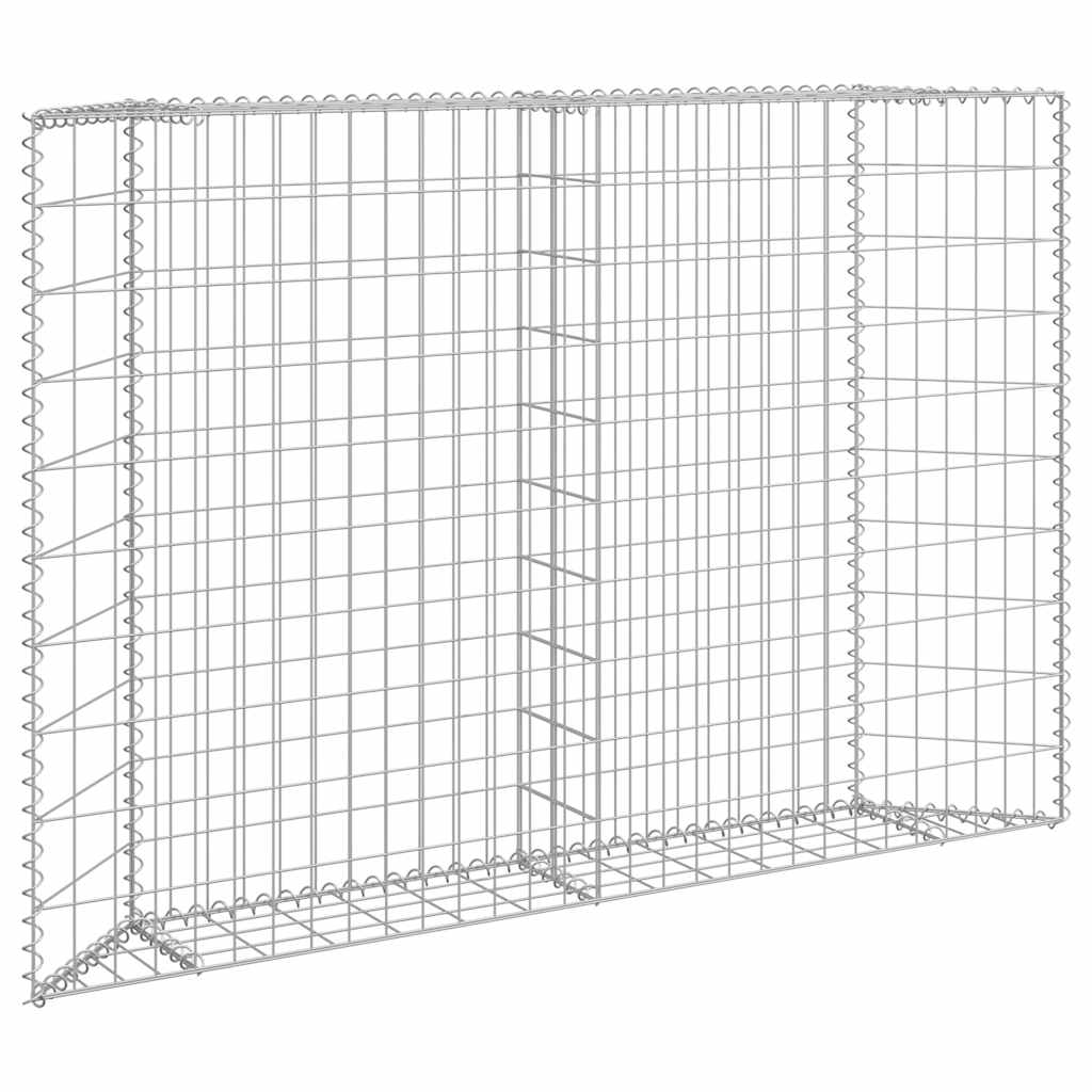 Gabion trapets upphöjd galvaniserat stål 150x20x100 cm