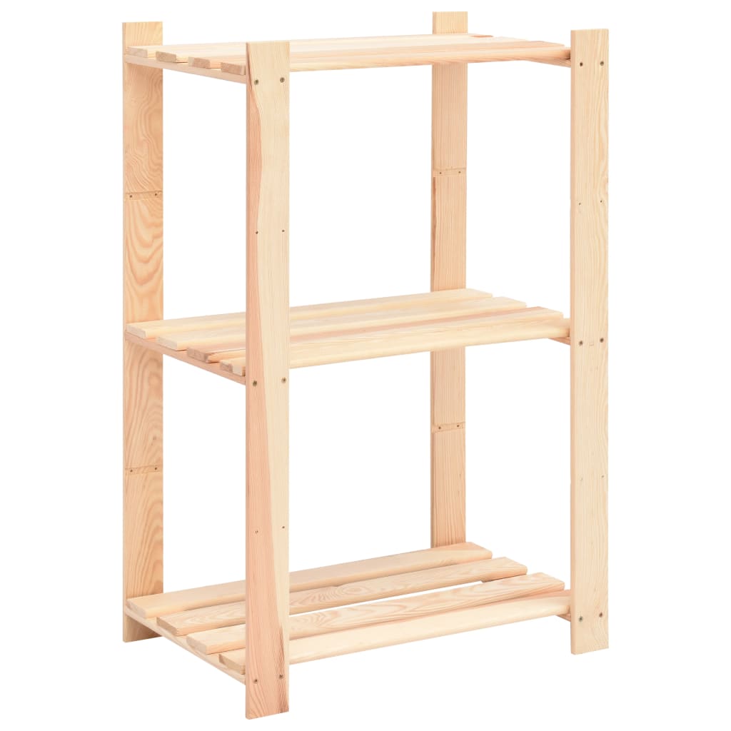 Förvaringshylla 3 hyllplan 60x38x90 massiv furu 150 kg