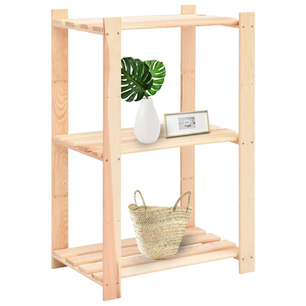 Förvaringshylla 3 hyllplan 60x38x90 massiv furu 150 kg