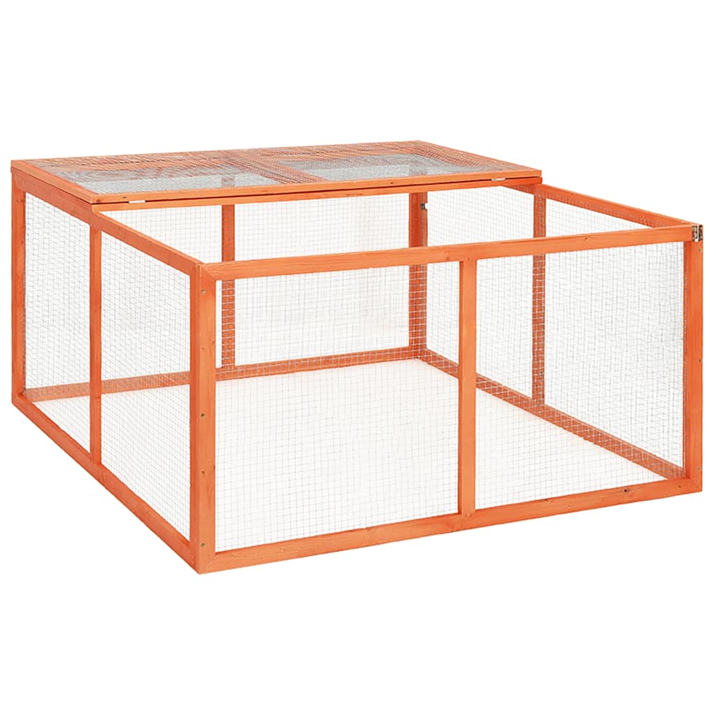 Kaninbur 124x120x60 cm massivt granträ