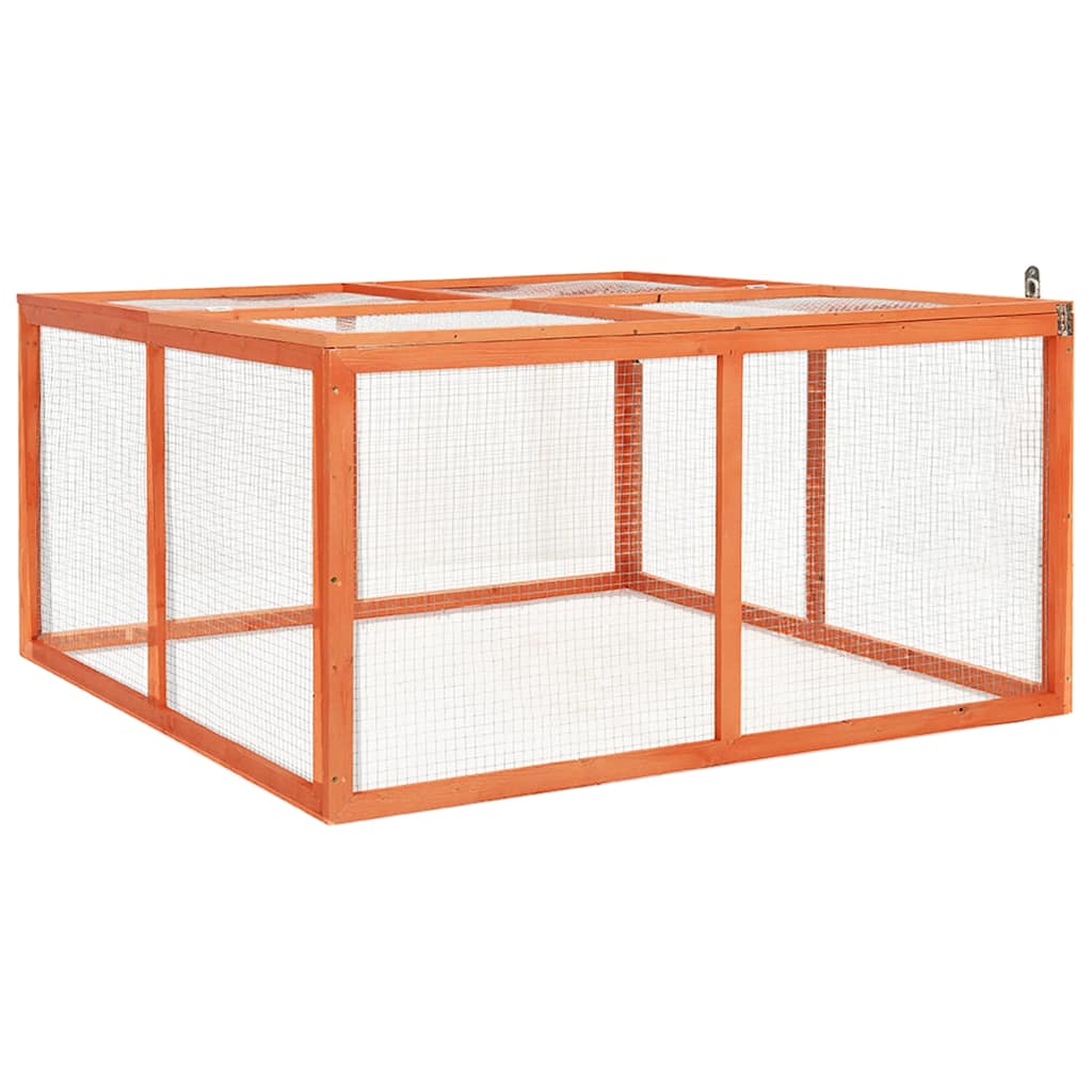 Kaninbur 124x120x60 cm massivt granträ