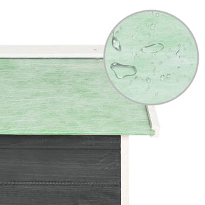 Garage för robotgräsklippare 72x87x50 cm grå och vit granträ