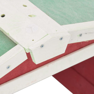 Garage för robotgräsklippare 72x87x50 cm röd och vit granträ