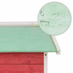 Garage för robotgräsklippare 72x87x50 cm röd och vit granträ