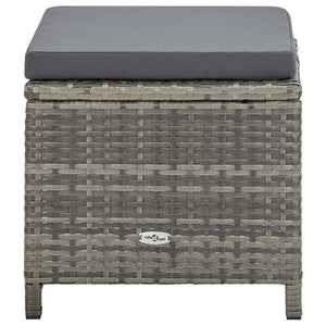 Matgrupp för trädgården med dynor 9 delar konstrotting grå