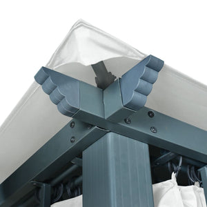 Paviljong med draperier 400 x 300 cm gräddvit aluminium