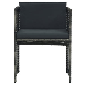 Caféset med dynor 3 delar konstrotting grå