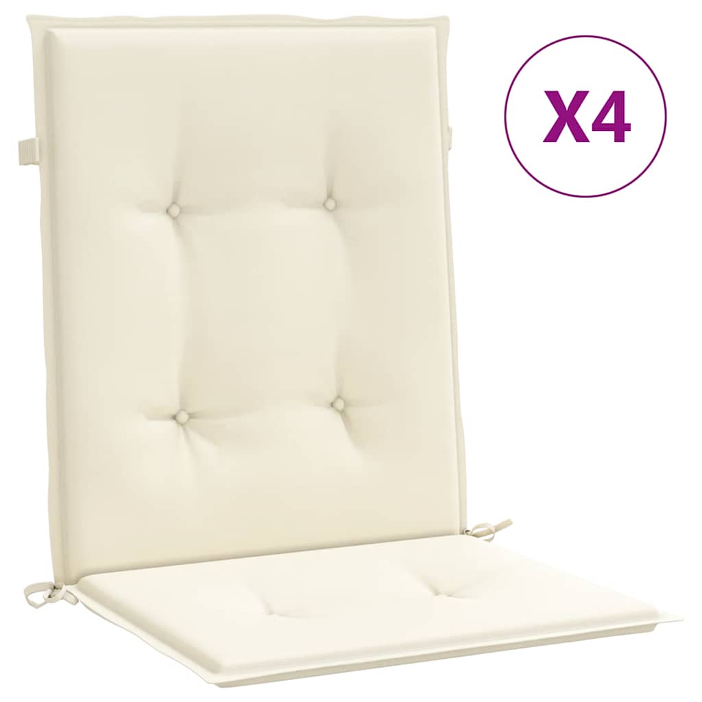 Stolsdynor 4 st gräddvit 100x50x2 cm oxfordtyg
