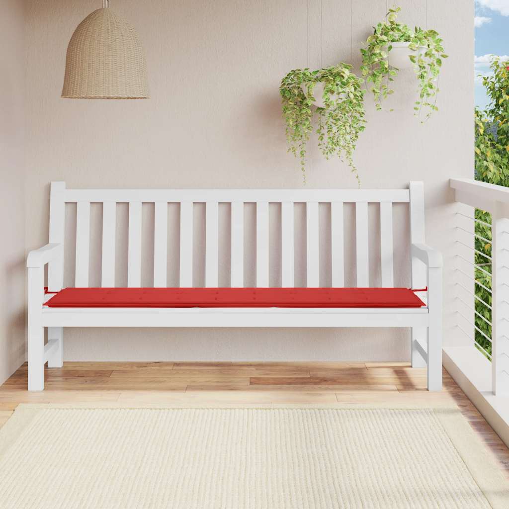 Bänkdyna för trädgården röd 200x50x3 cm oxfordtyg