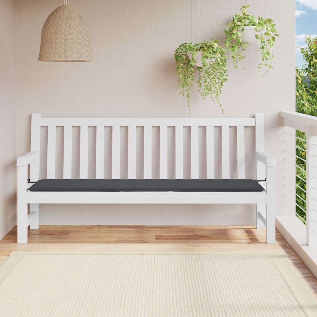Bänkdyna för trädgården svart 200x50x3 cm oxfordtyg