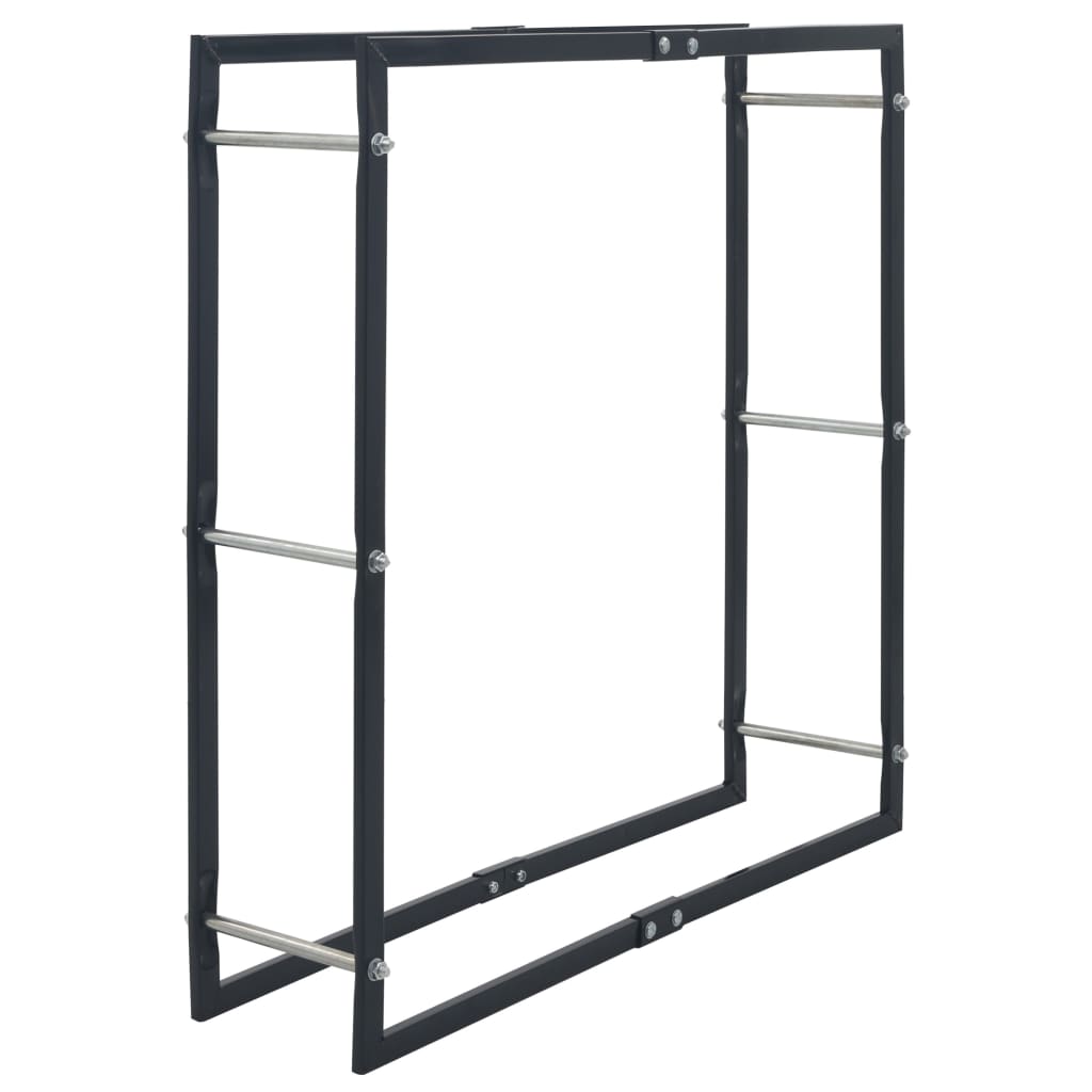 Vedställ svart 100x25x100 cm stål