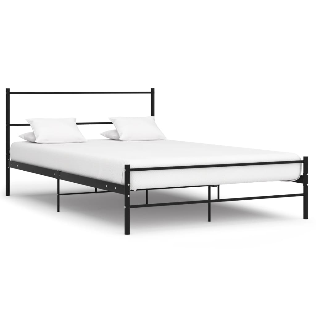 Sängram utan madrass svart metall 120x200 cm