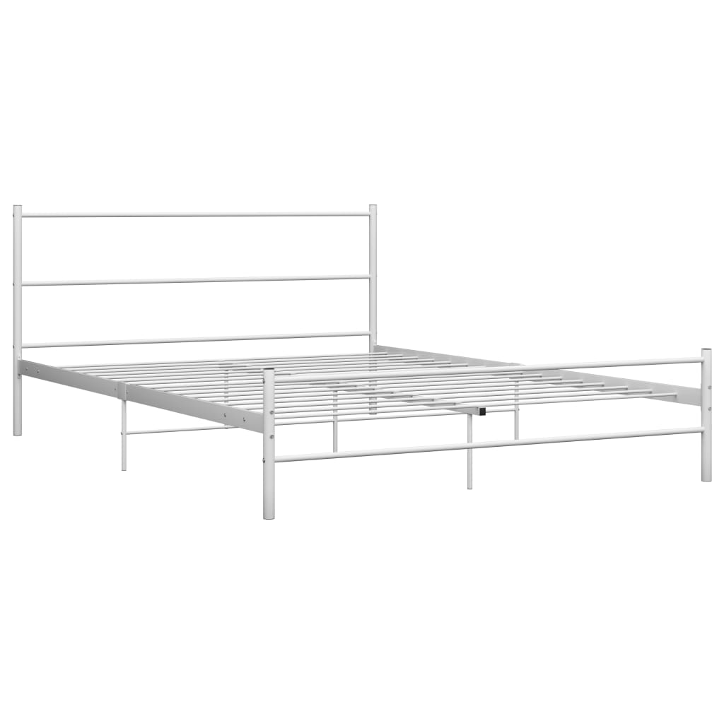 Sängram utan madrass vit metall 140x200 cm