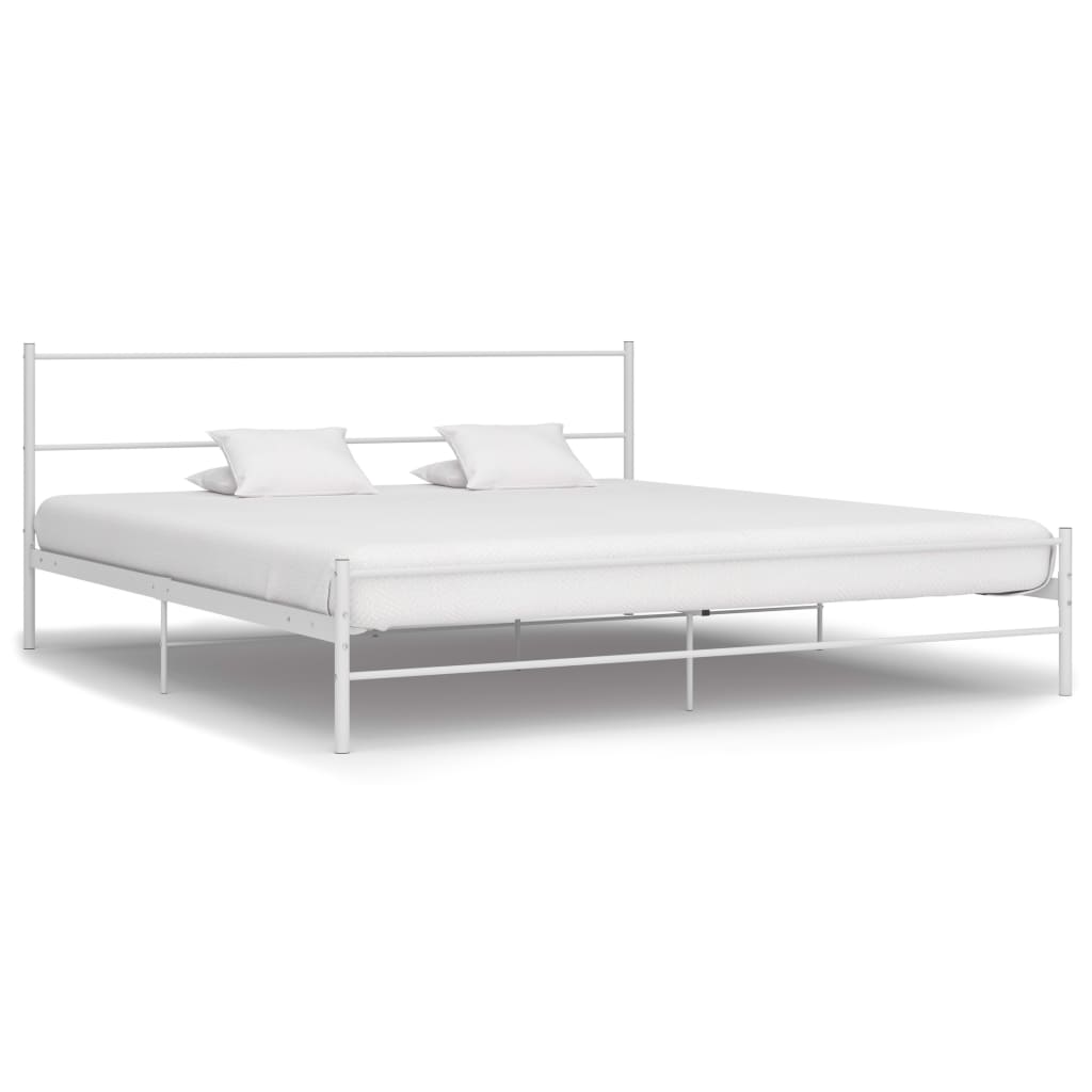 Sängram utan madrass med huvudgavel vit 160x200 cm metall