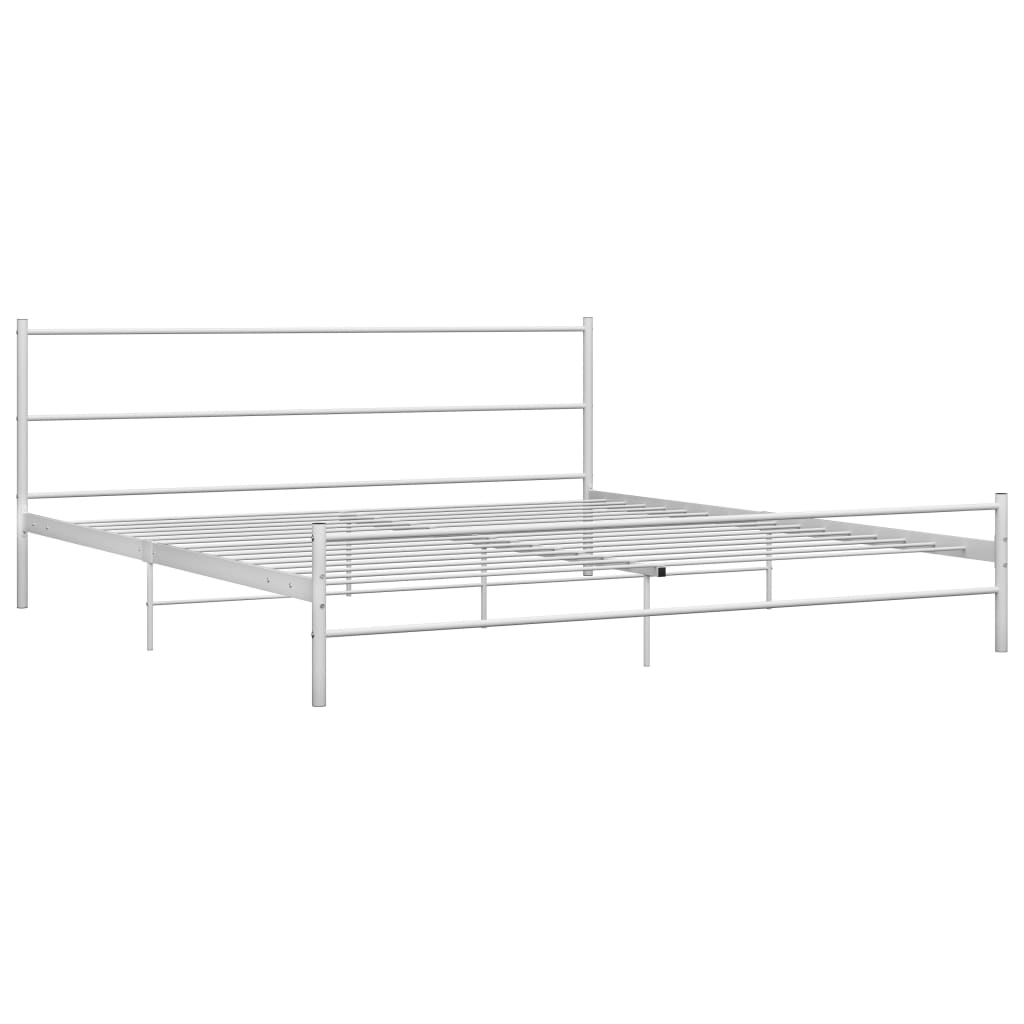 Sängram utan madrass med huvudgavel vit 160x200 cm metall
