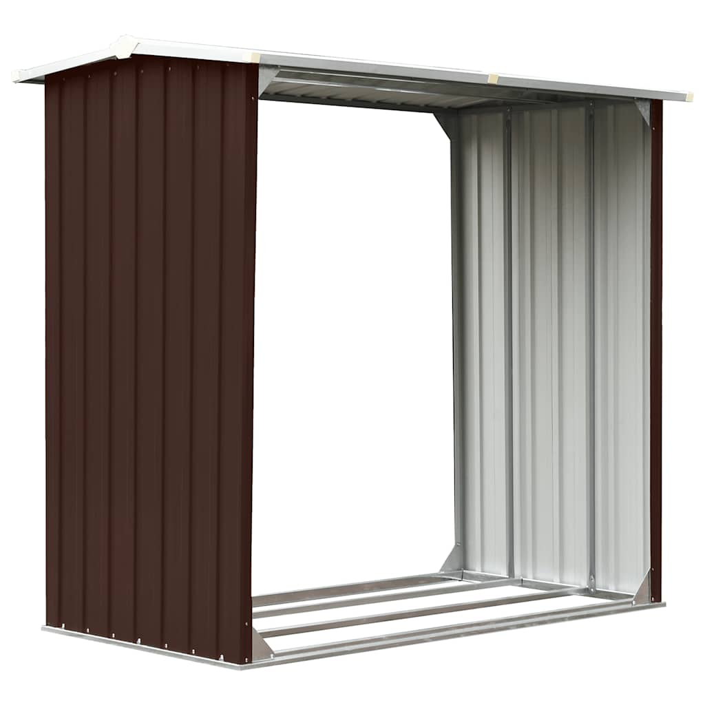 Vedskjul galvaniserat stål 172x91x154 cm brun