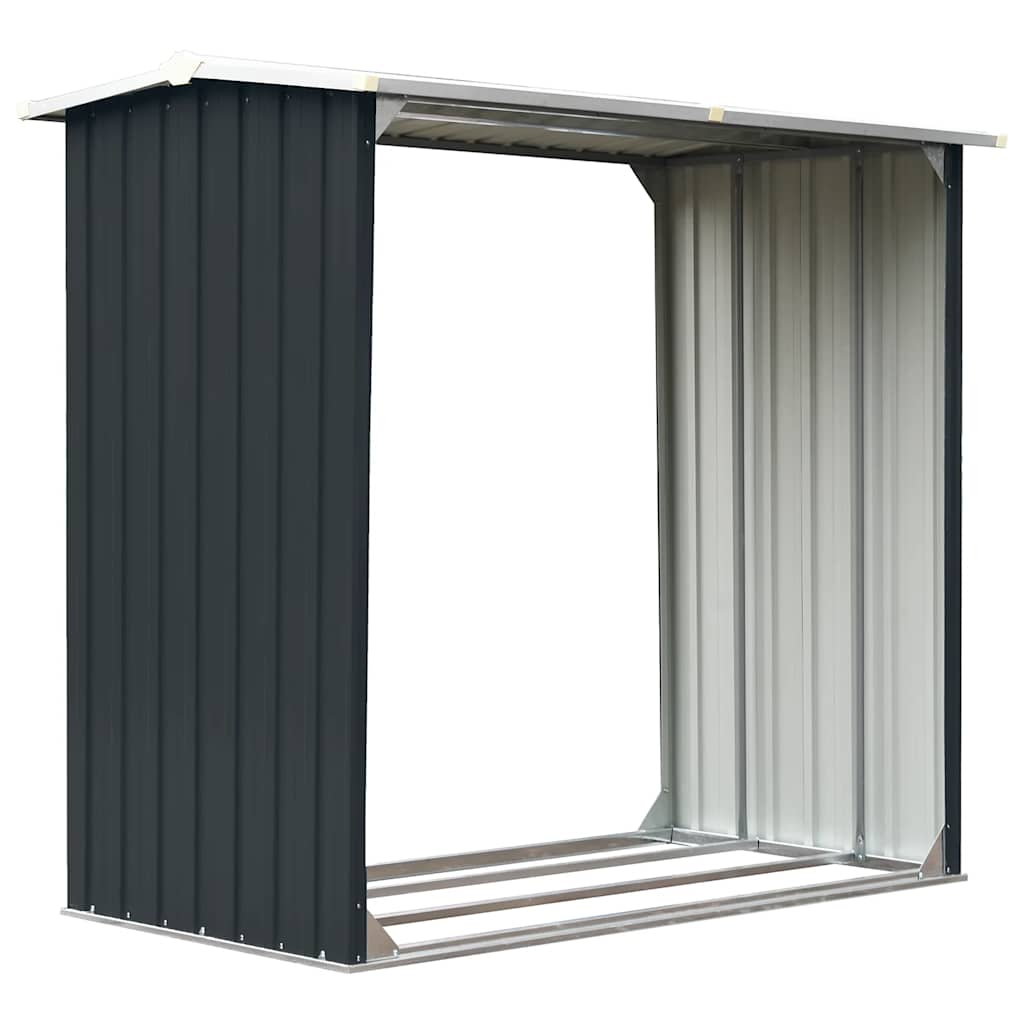 Vedskjul galvaniserat stål 172x91x154 cm antracit