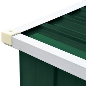 Vedskjul i galvaniserat stål 330x84x152 cm grön