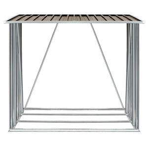 Vedskjul galvaniserat stål 163x83x154 cm brun