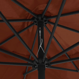 Trädgårdsparasoll med metallstång 390 cm terrakotta
