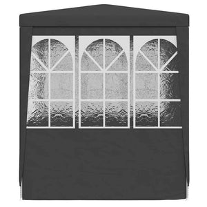 Professionellt partytält med väggar 2x2 m antracit 90 g/m²