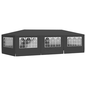 Professionellt partytält med väggar 4x9 m antracit 90 g/m²