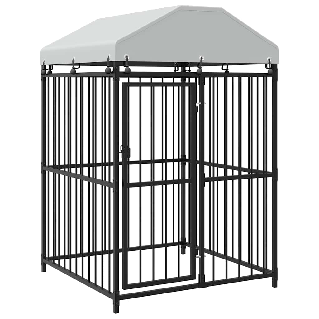 Hundgård för utomhusbruk med tak 120x120x150 cm