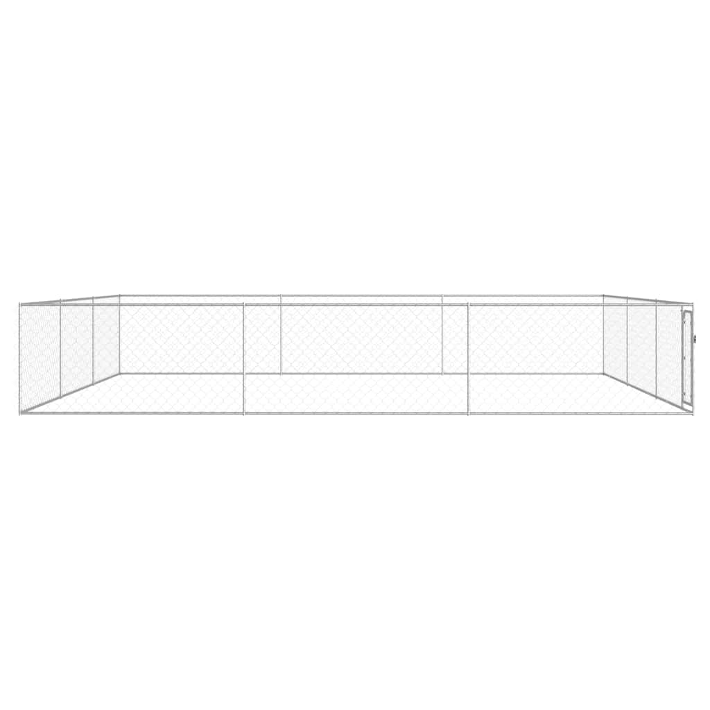Hundgård för utomhusbruk galvaniserat stål 6x6x1 m