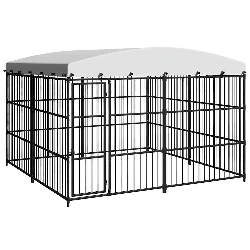 Hundgård för utomhusbruk med tak 300x300x210 cm