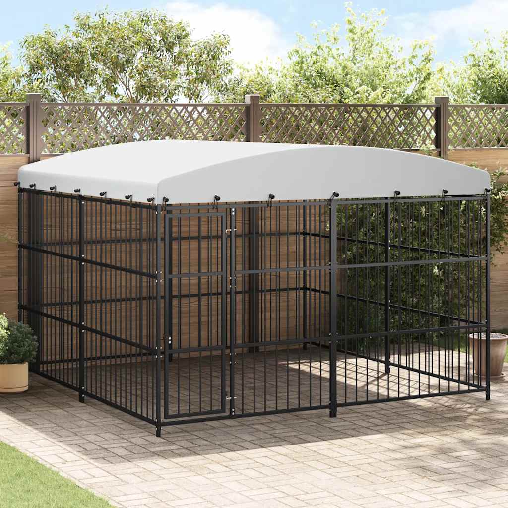 Hundgård för utomhusbruk med tak 300x300x210 cm