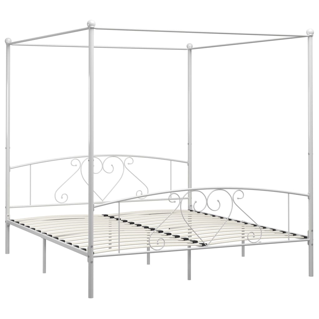 Sänghimmel utan madrass vit 180x200 cm metall