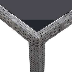 Matgrupp för trädgården 7 delar konstrotting grå