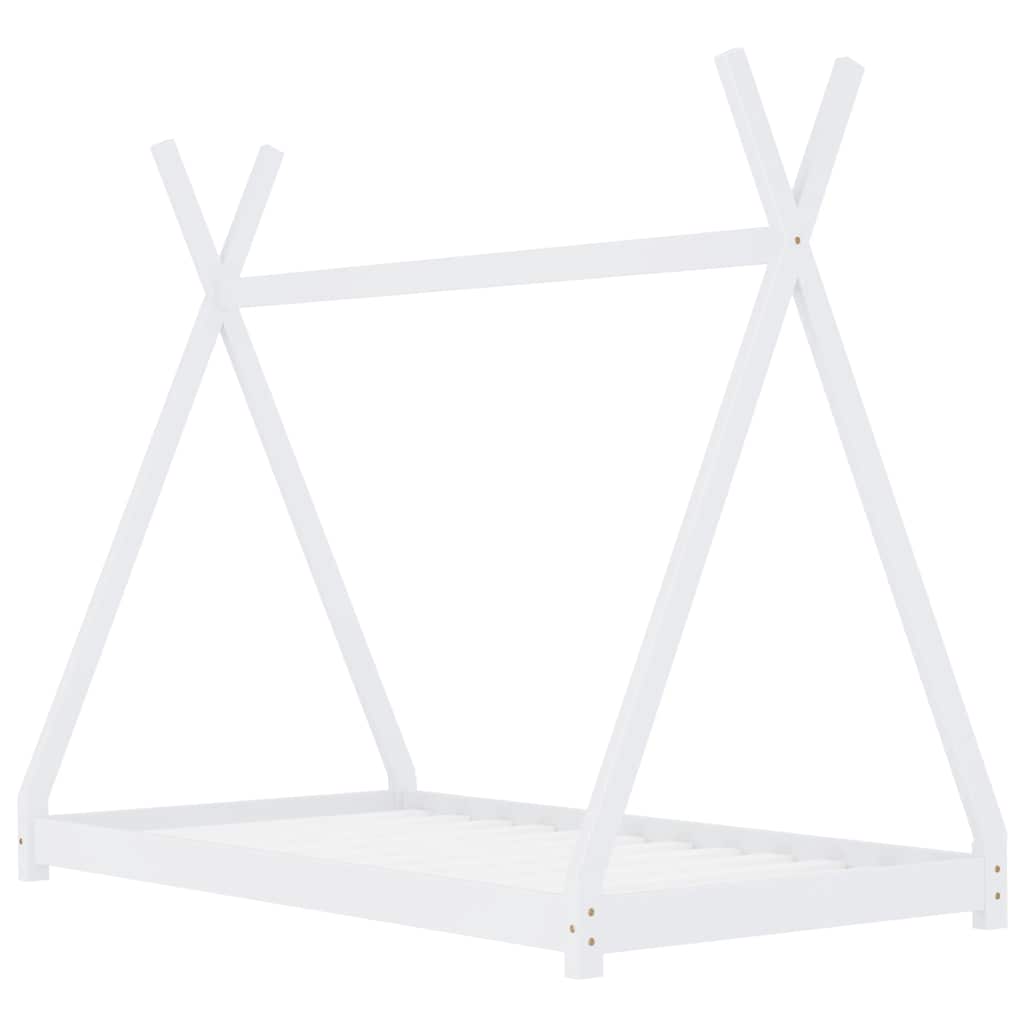 Barnsäng vit massiv furu 70x140 cm