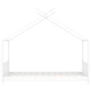 Barnsäng vit massiv furu 70x140 cm