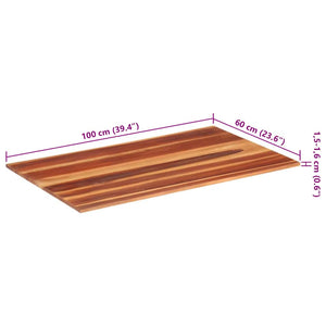 Bordsskiva massivt akaciaträ 15-16 mm 60x100 cm