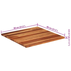 Bordsskiva massivt akaciaträ 25-27 mm 80x80 cm