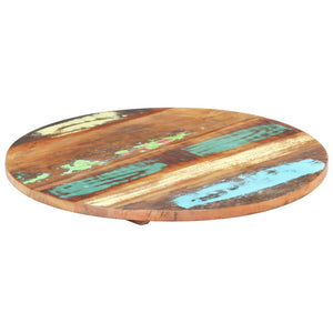 Rund bordsskiva 50 cm 25-27 mm massivt återvunnet trä