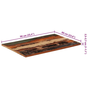 Rektangulär bordsskiva 60x90 cm 25-27 mm massivt återvunnet trä