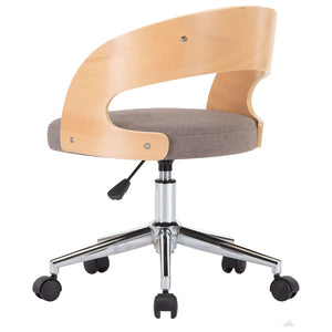 Snurrbar matstol böjträ och tyg taupe