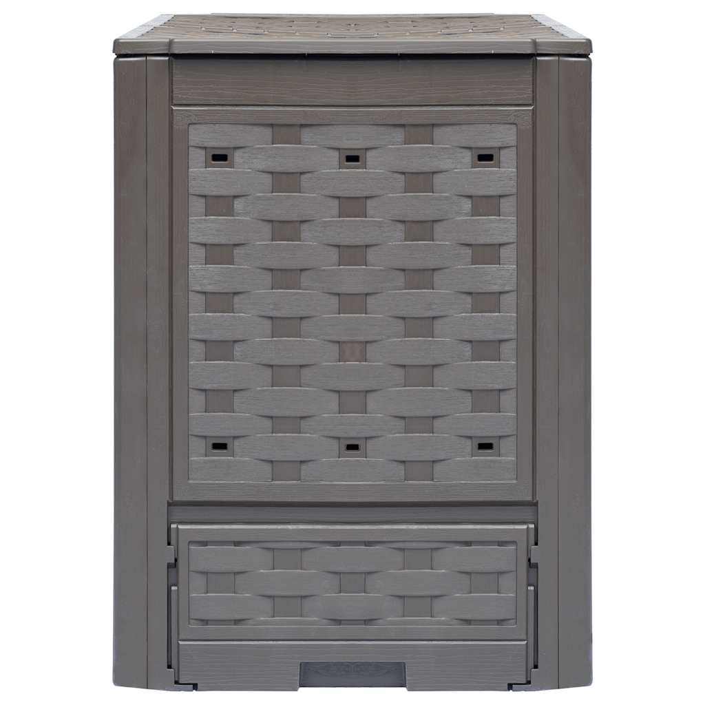 Trädgårdskompost 2 st brun 60x60x83 cm 600 L plastrotting