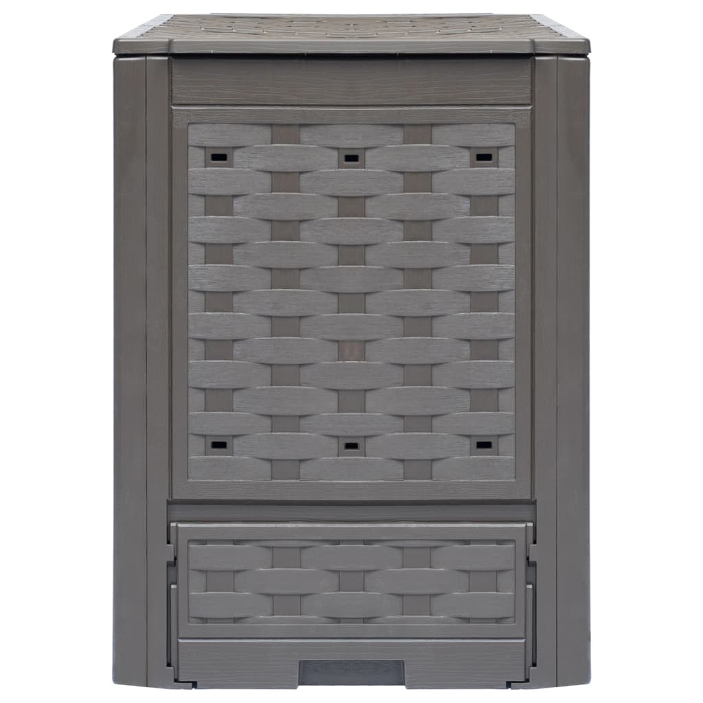 Trädgårdskompost 3 st brun 60x60x83 cm 900 L plastrotting